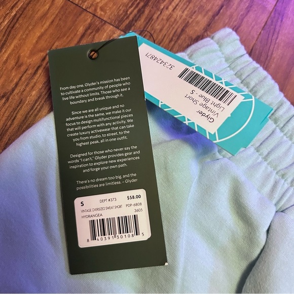 Glyder aqua Shorts small S New NWT little - Picture 5 of 5